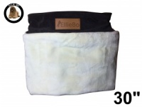 Ellie-Bo Medium Replacement Dog Bed Cover with Brown Corduroy Sides and Beige Faux Fur Topping